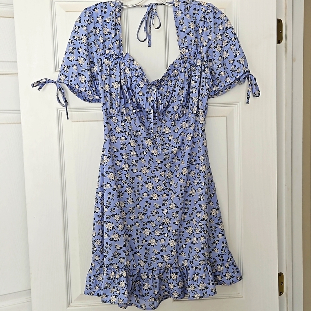 Blue floral mini dress By Streetwear Society
